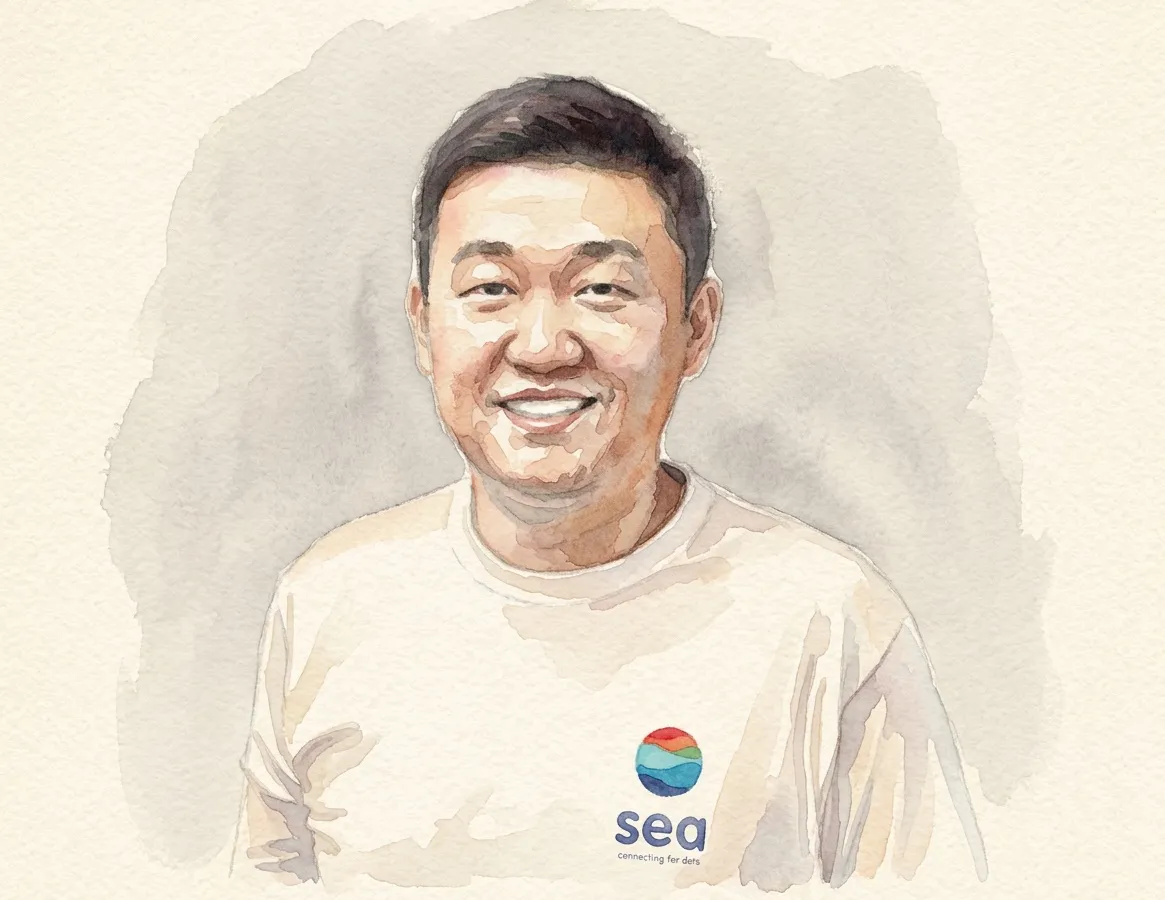Watercolour illustration for Forrest Li / Sea
