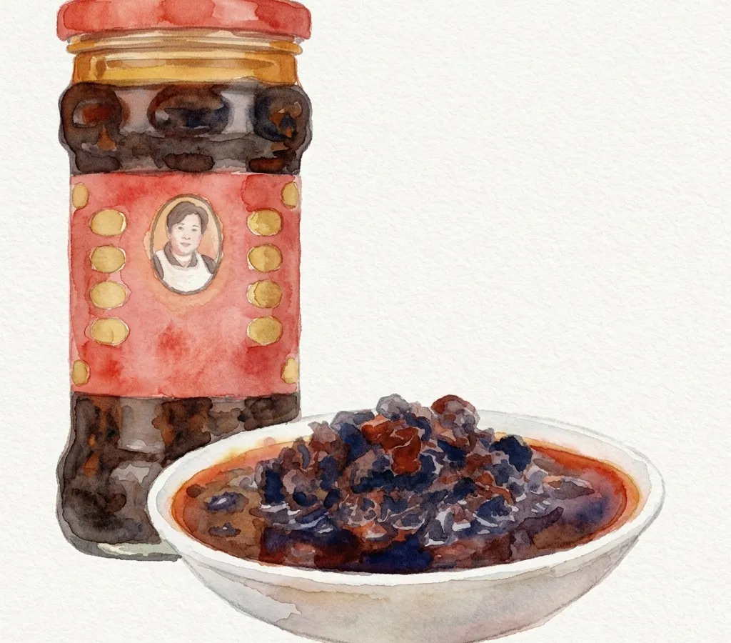 Watercolour illustration for Lao Gan Ma / Tao Huabi