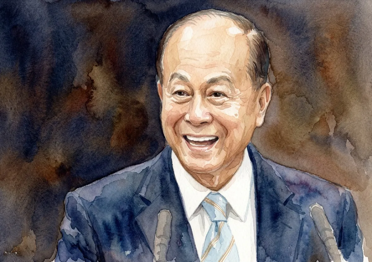 Watercolour illustration for Li Ka-Shing