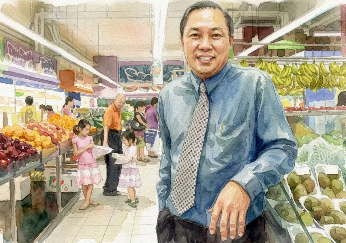 Watercolour illustration for The Family That Brought the Wet Market Indoors