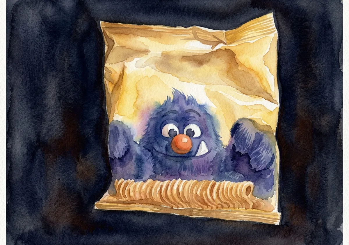 Watercolour illustration for Mamee Monster