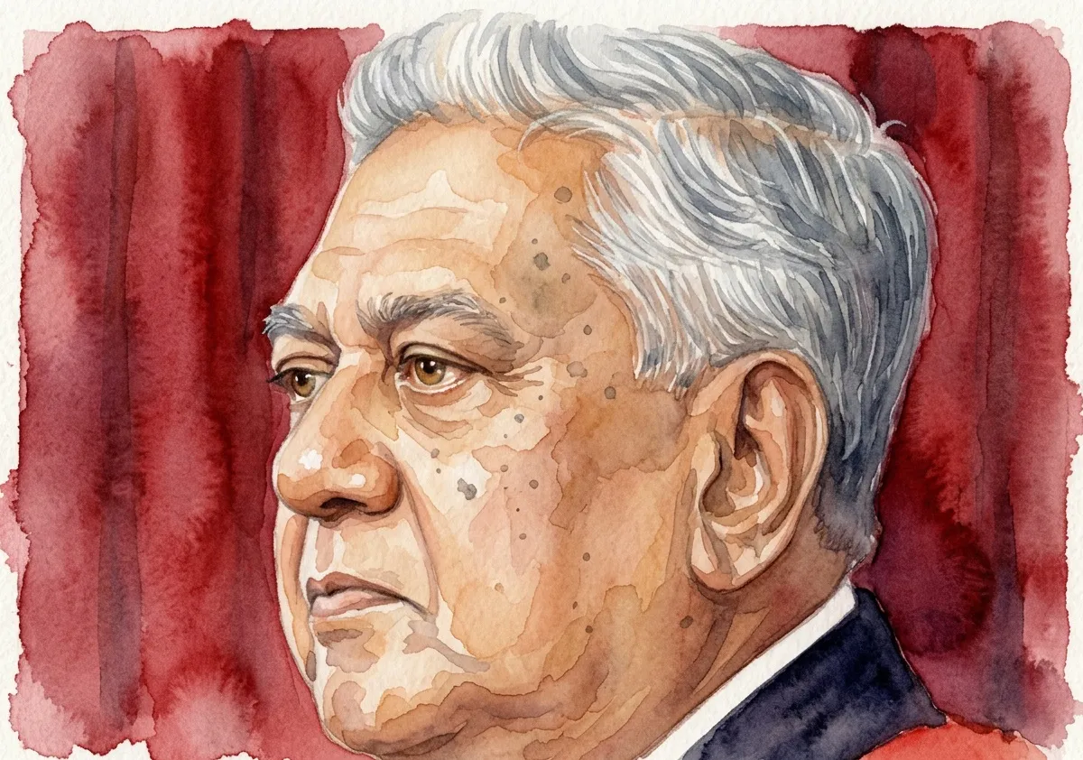 Watercolour illustration for S.R. Nathan