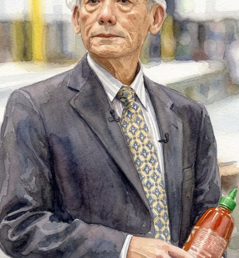 Watercolour illustration for Sriracha / David Tran