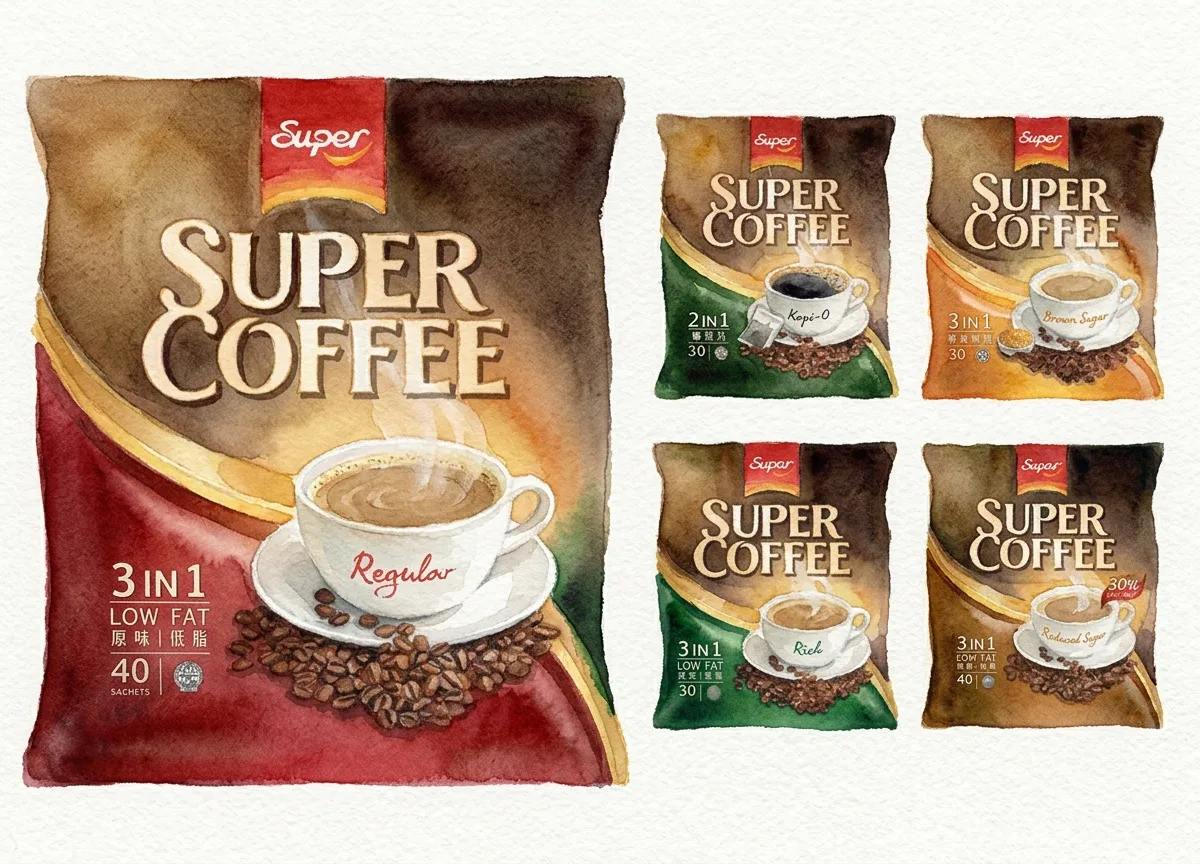 Watercolour illustration for Super Group