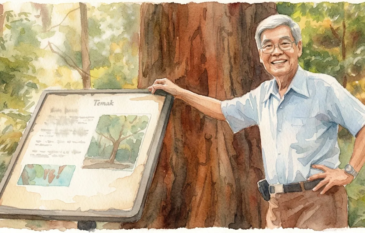 Watercolour illustration for The Garden City Made Somebody Else Famous. The Forest Kept His Name.